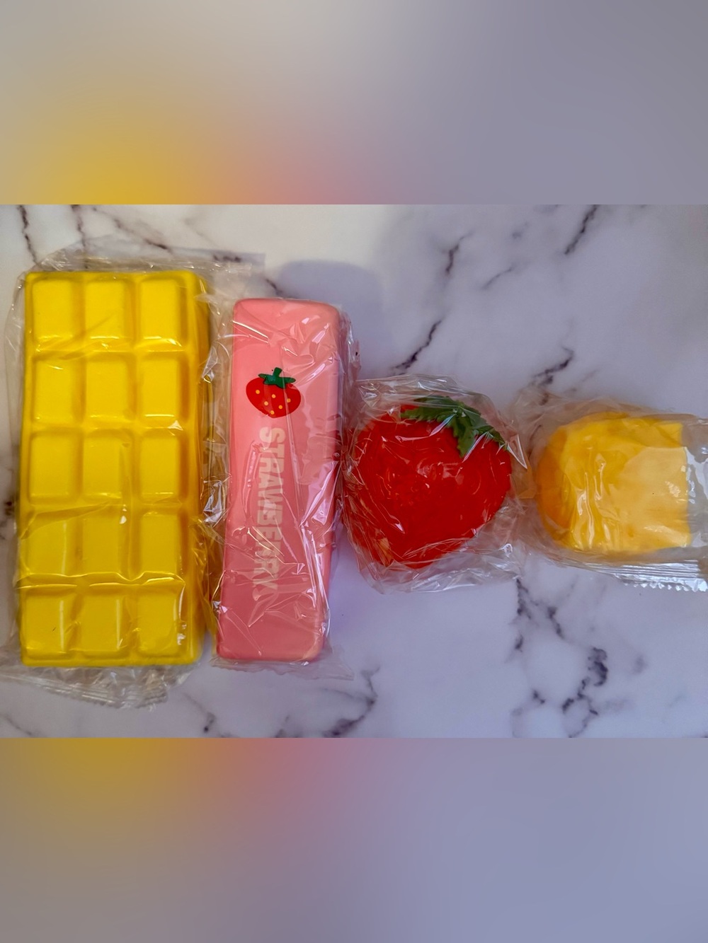 ✨Pink Strawberry butter, cheese, chocolate, strawberry Squishy Set Brand New✨
